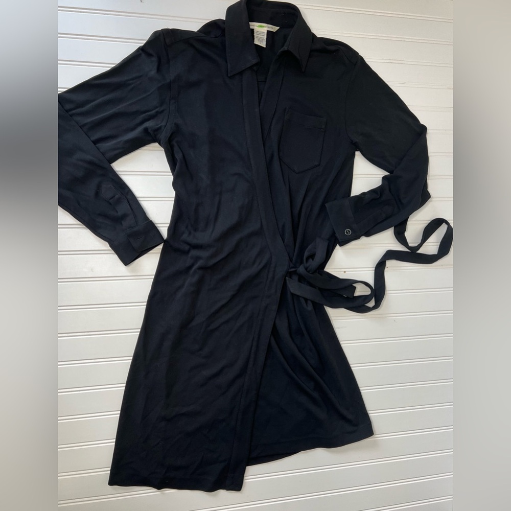 Diane Von Furstenberg Jeanne Collard  Black Wrap Dress Size 4
